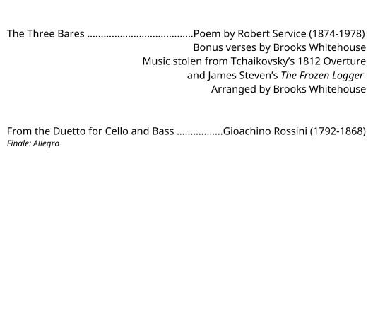 words describing program for cello and bass